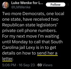luke wenke x twitter screenshot letter writing obsession 2023