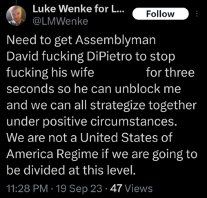 luke wenke x twitter screenshot david dipietro 2023