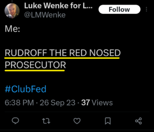 luke wenke x twitter screenshot rudroff obsession 2023