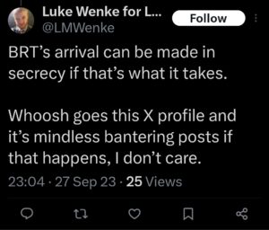 luke wenke x twitter screenshot ryan benjamin teeter obsession 2023