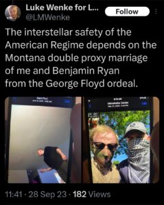 luke wenke x twitter screenshot ryan benjamin teeter obsession 2023