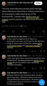 luke wenke x twitter screenshot threats false reviews 2023