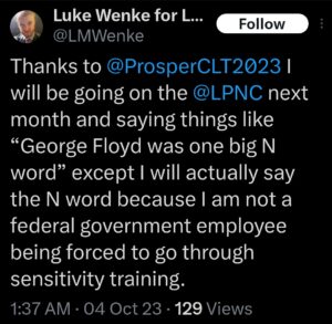 luke wenke racist tweet george floyd screenshot