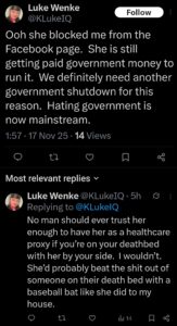 luke wenke x twitter screenshot katie obsession 2025