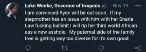 screenshot of a 2025 luke wenke x/twitter post containing romantic delusions about ryan