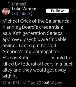 luke wenke katie obsession tweet twitter x screenshot 2025