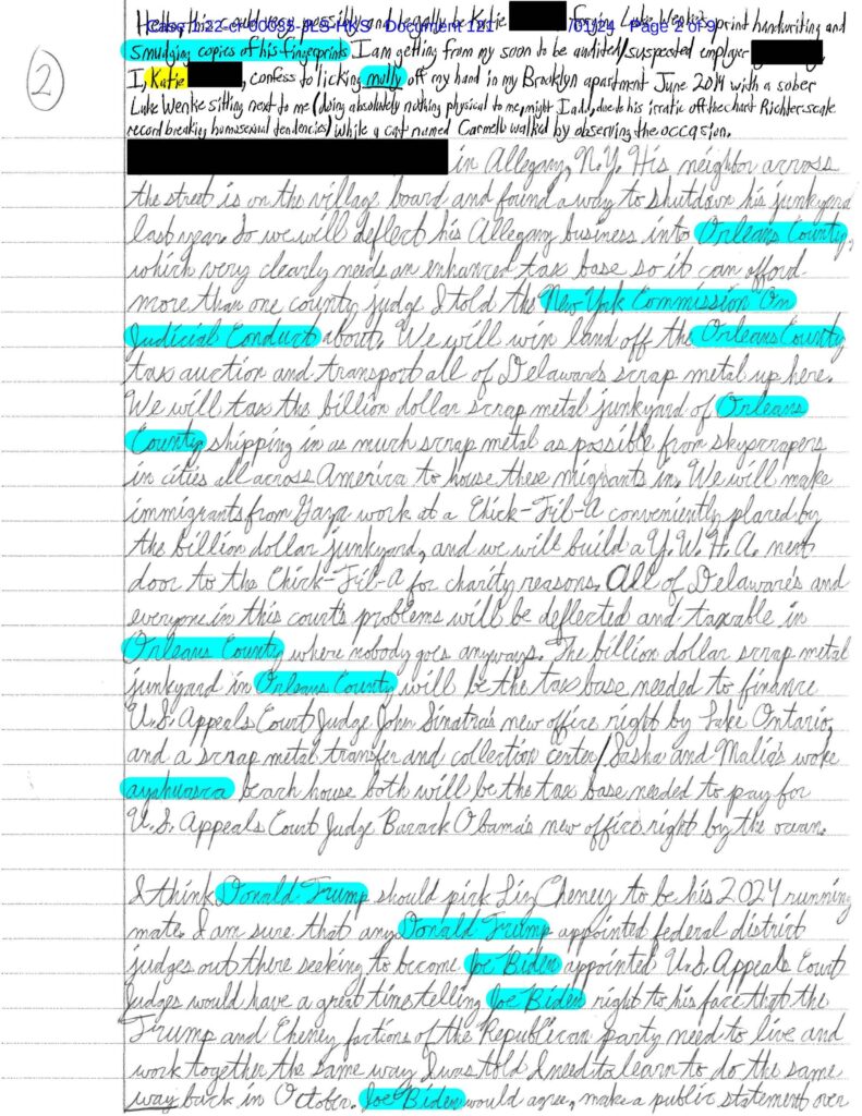 A letter from Luke Wenke to the Honorable John L. Sinatra, Jr.; 04/2024.