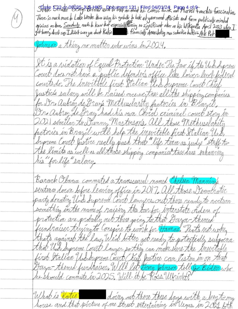 A letter from Luke Wenke to the Honorable John L. Sinatra, Jr.; 04/2024.