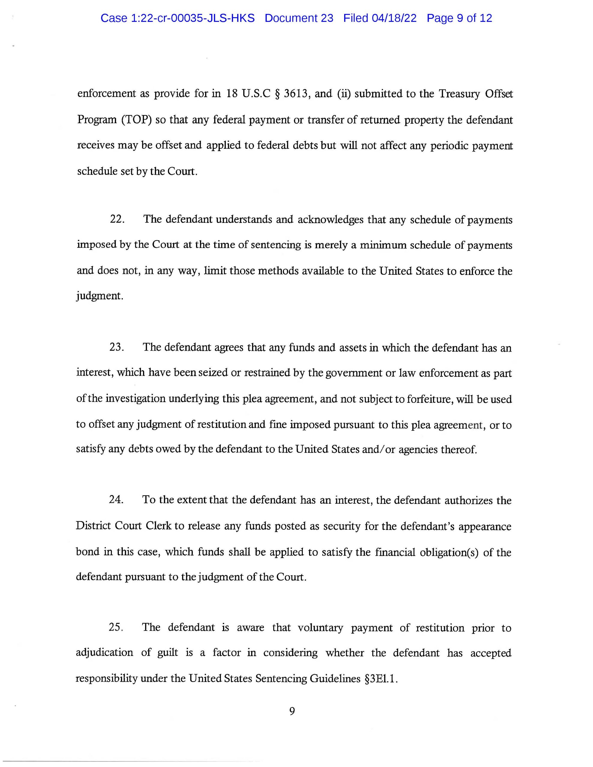 usa v. luke wenke cyberstalking plea agreement april 2022