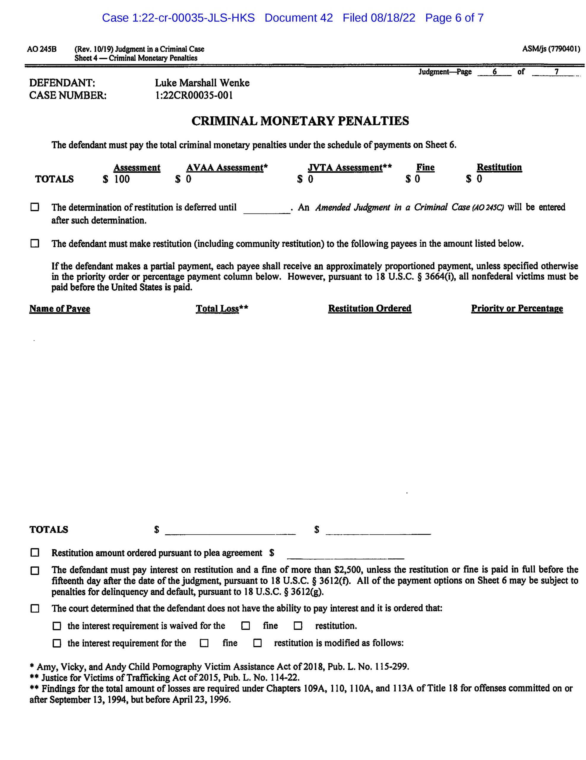 usa v. luke wenke judgment guilty of federal cyberstalking charge 2022