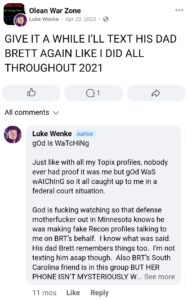 luke wenke facebook ryan benjamin teeter obsession 2023