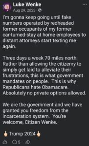 facebook luke wenke screenshot katie obsession 2023