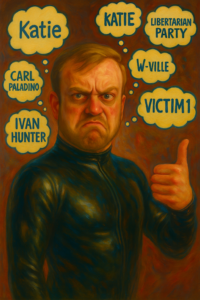 not luke wenke angry white man latex black gimp suit bdsm obsessions stalker victims