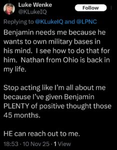 luke wenke x twitter screenshot benjamin ryan teeter obsession nathan leaver ohio 2025