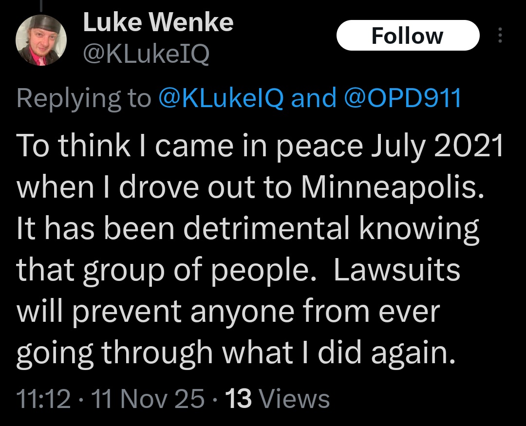 luke wenke x twitter screenshot threats to sue 2025